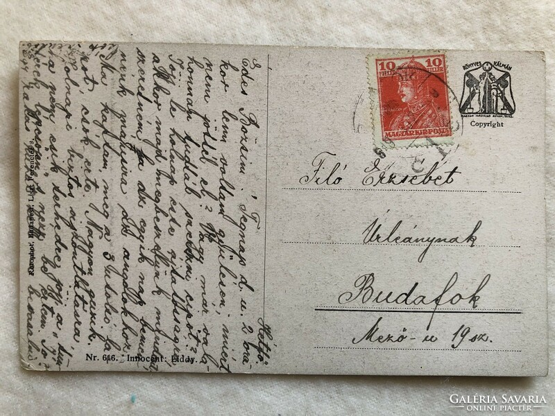 Antik képeslap - 1919                   -3.