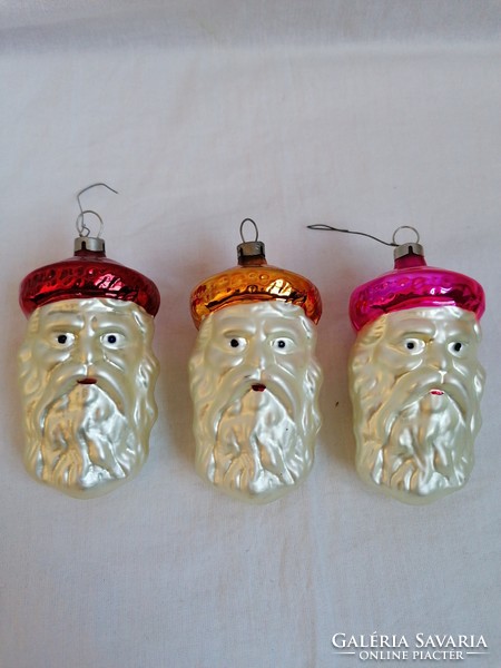 3 glass Christmas tree ornaments.