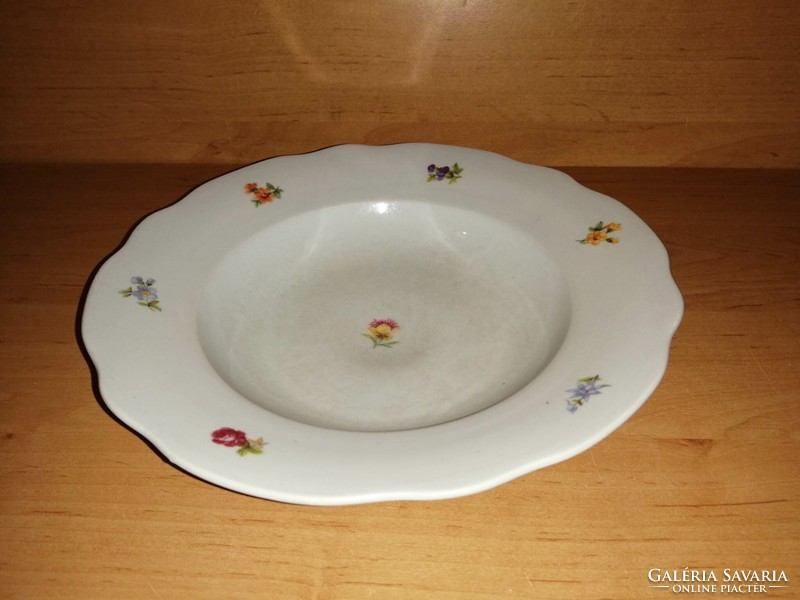 Zsolnay porcelán virágmintás mélytányér 23,5 cm  (2p)