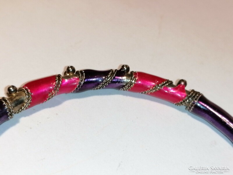 Pink and purple enamel bracelet (898)