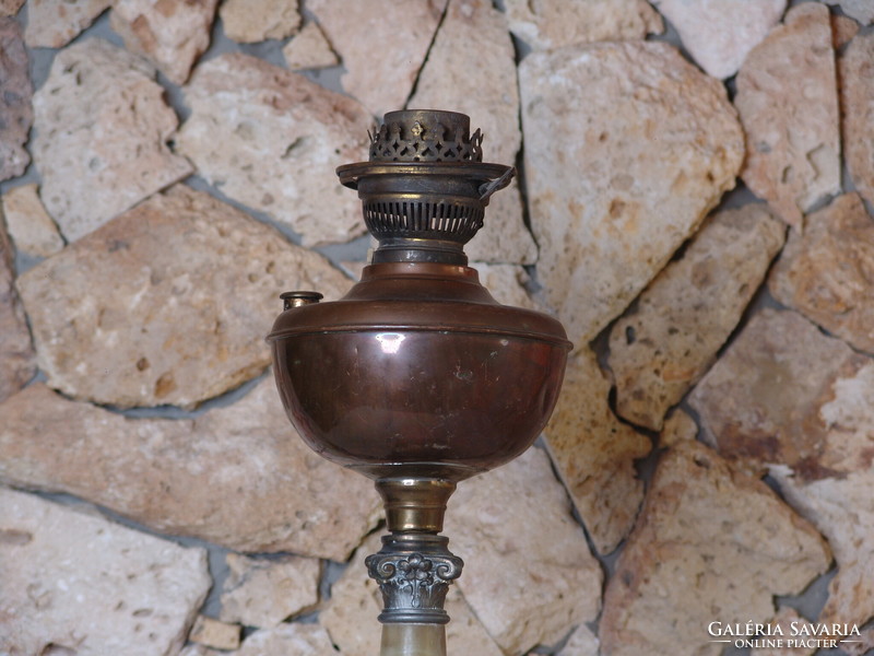 Large old peroleum lamp with patina