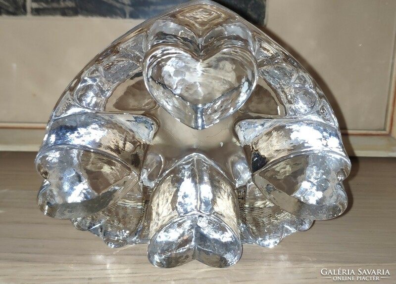 Georgshütte üveg  melegítő  szívecskékkel