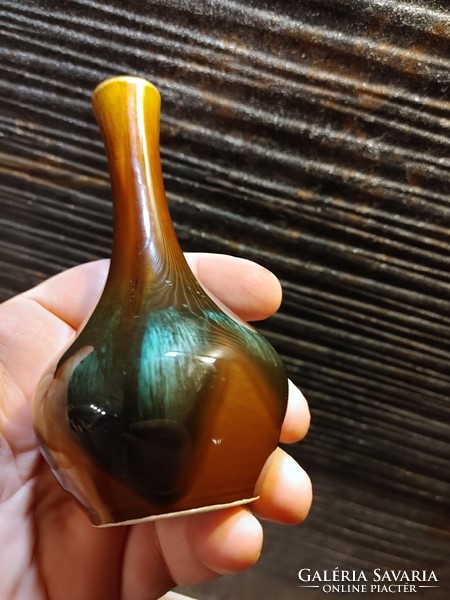 Csodaszép mini váza asztaldísz festett kerámiából
