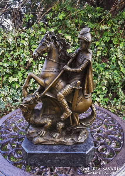 Dragon slayer St. Pearl - bronze statue