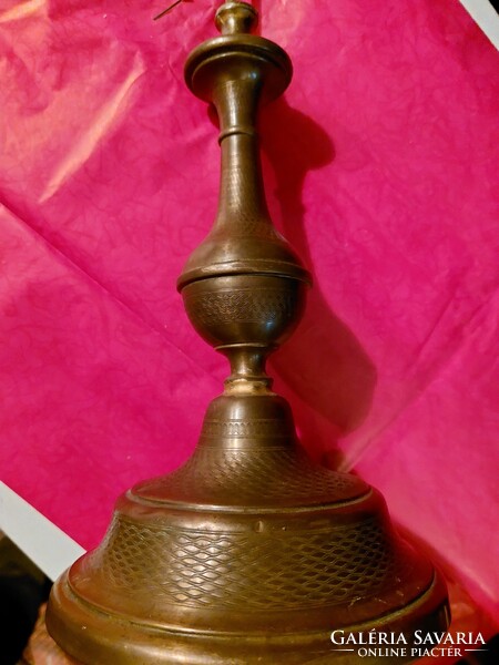 Antique copper aufsatz, or candle holder base