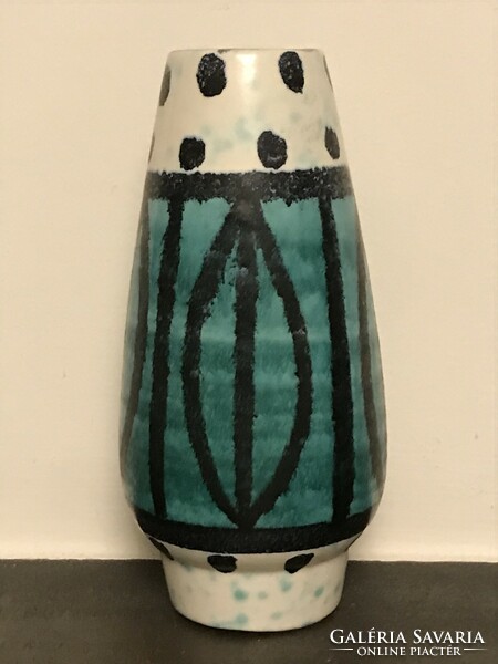 Retro német kerámiaváza, Strehla Keramik, 16 cm magas