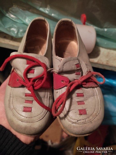 Vintage, retro leather children's shoes, baby shoes