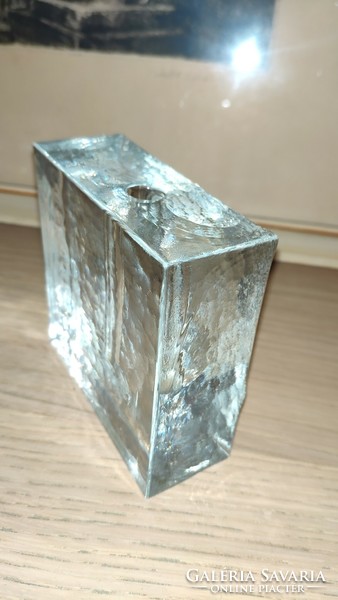 Art glass ice blokk solifleur váza német