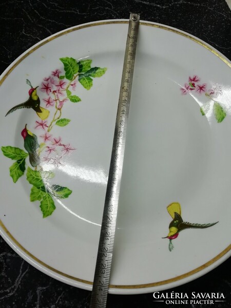 Zsolnay porcelain, hummingbird flat plate. Its size is 24 cm. In beautiful, beautiful condition. Indicated.