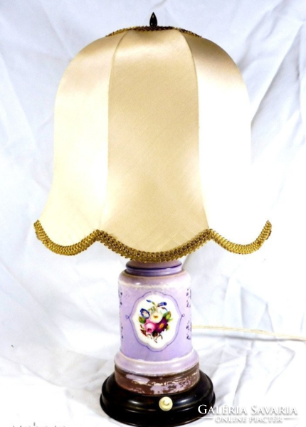 Biedermeier antique table lamp with porcelain body