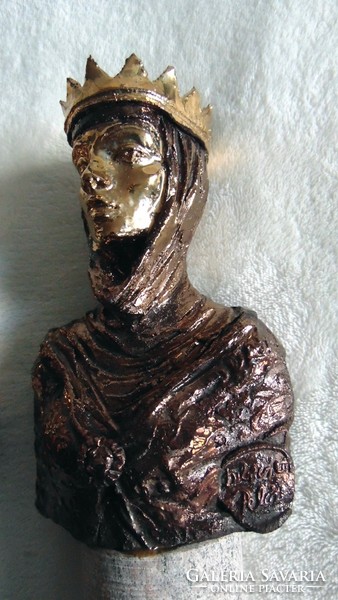 Debreczeni -Pelcz: Szent István király és Gizella királyné - jelzett művészi szobrok párban