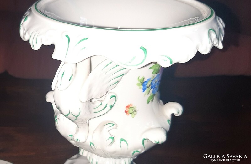 Herend porcelain urn vase with lid