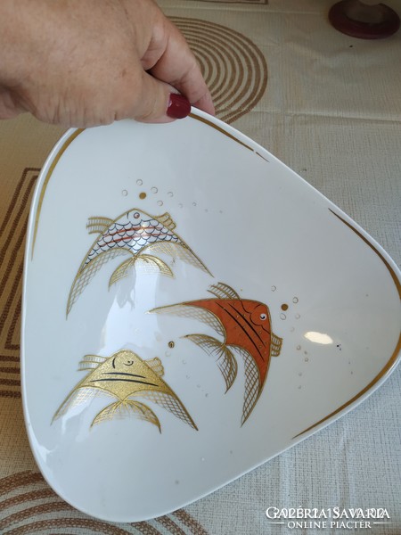 German porcelain, hand-painted, fish plate, decorative bowl for sale!
