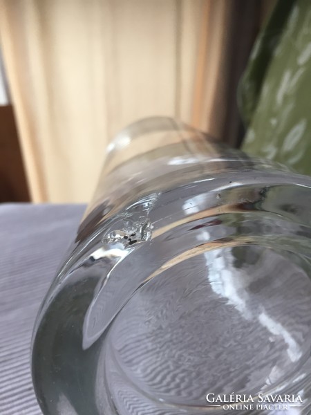 Huge, thick glass, heavy jar (34)
