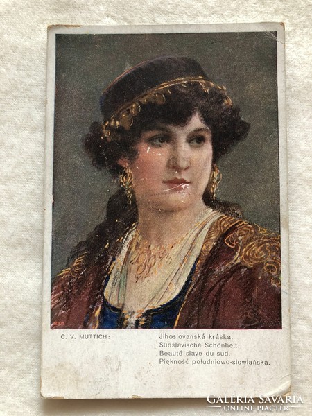 Antique, old postcard - 1918 -3.