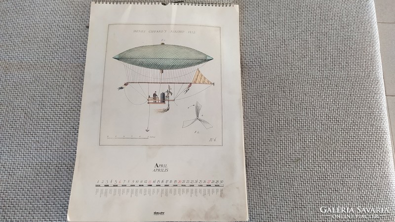 (K) Malév calendar Henry Giffard's airship 1852 (flight)