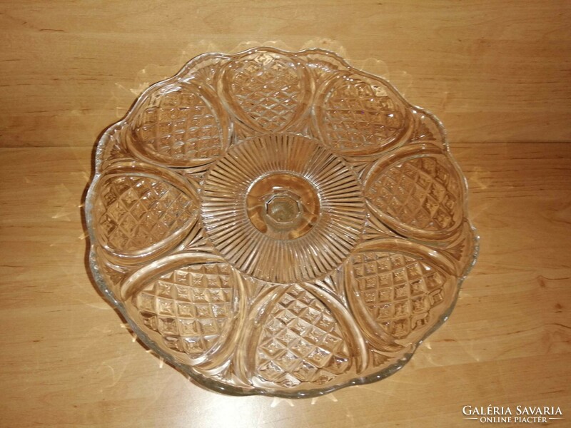Talpas üveg tortatál sütemény kínáló asztalközép 25,5 cm (z)