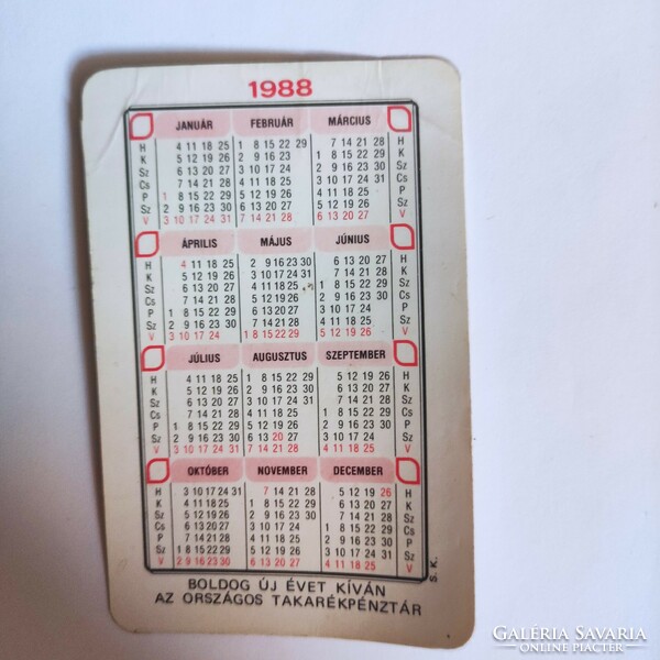 OTP card calendar 1998