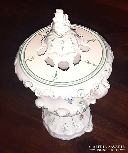 Herend porcelain urn vase with lid