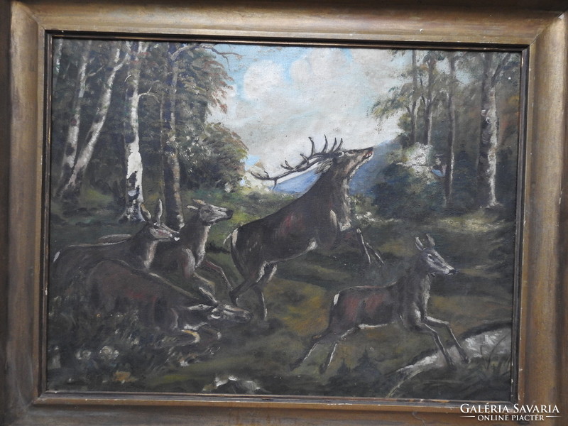 Deer - oil / canvas painting