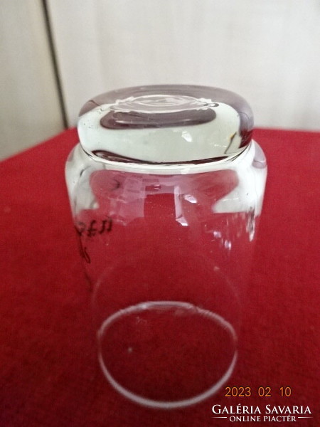 Brandy glass with a cat sticker. Its height is 8 cm. Six pieces. Jokai.