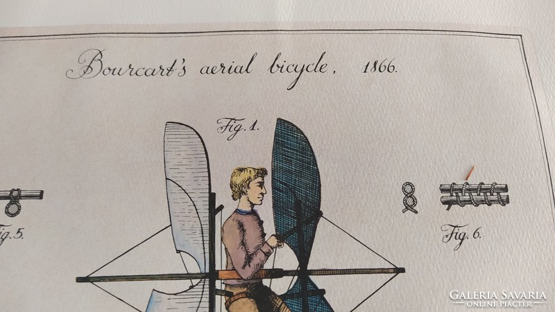 (K) Malév calendar bourcart's aerial bicycle 1866 (flight)