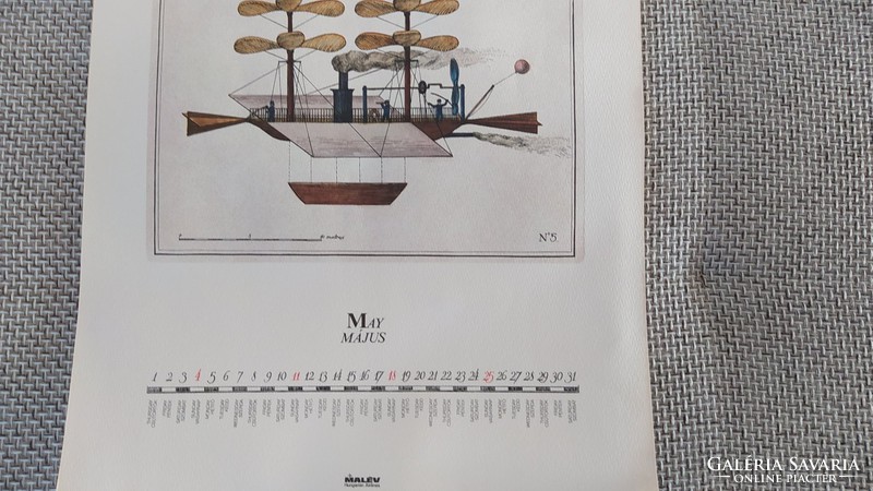 (K) malév calendar gabriel de la landelles's helicopter vessel 1863 flight)