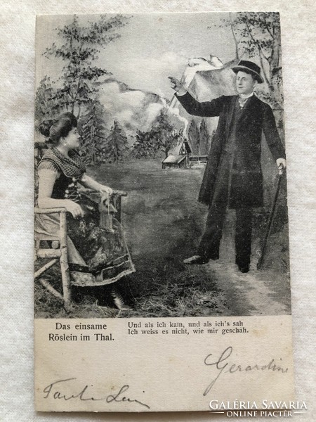 Antik hosszúcímzéses romantikus képeslap  -  1903              -3.
