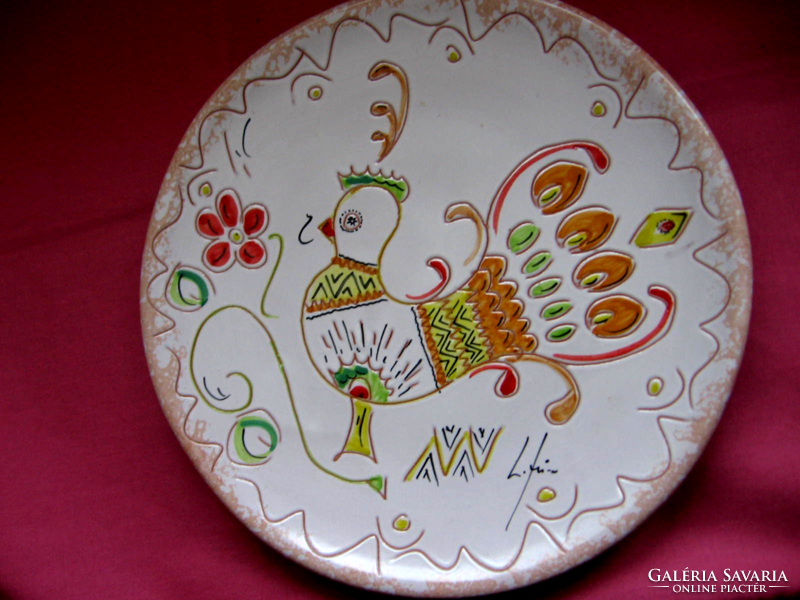 Gyűjtői madaras CHERAMICHE LOI DORGALI SARDEGNA tányér