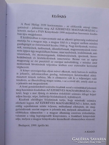 Az ezeréves Magyarország 1200 oldal!!! gerinc aranyozás hibátlan,állapotban reprint kiadás