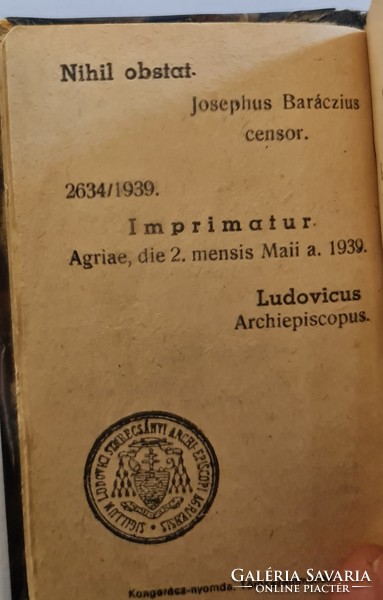 Orgonahang kisméretű imádságos és énekeskönyv 1939-44