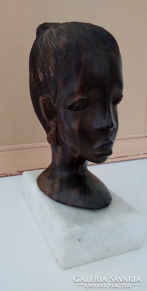 African female wooden portrait