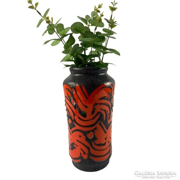 Black and orange abstract vase of applied arts company