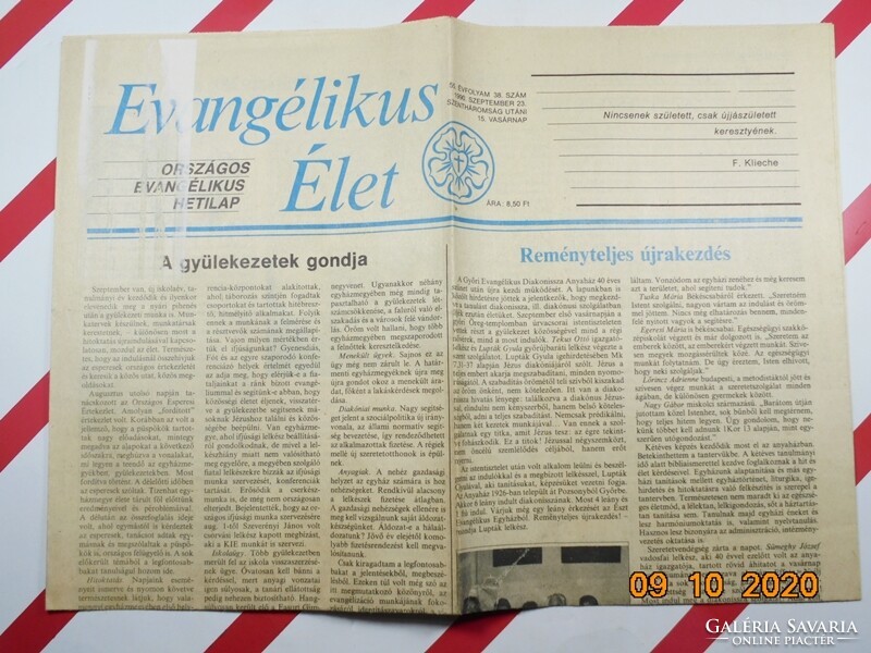 Old retro newspaper - evangelical life - 1990. September 23. Birthday present
