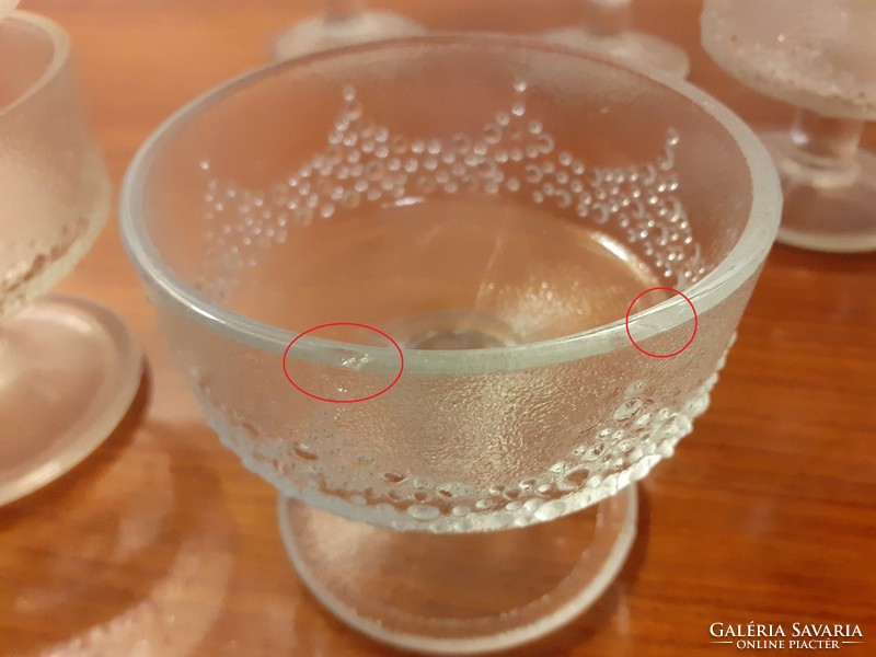 Retro fagyis desszertes üvegpohár régi cukrászdai fagylalt talpas pohár kehely