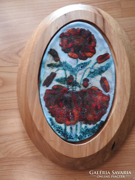 Poppies - fire enamel picture - mária móroczné kovács