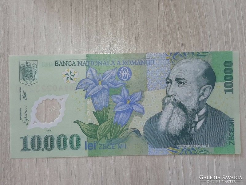 Románia 10000 lei UNC plasztik bankjegy 2000