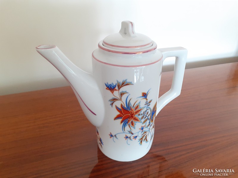 Old zsolnay coffee pot with art deco floral porcelain spout