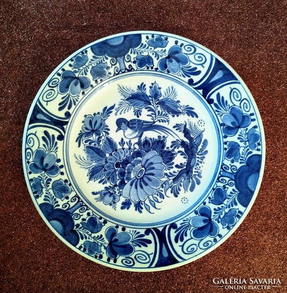 Eredeti kézi festésű Delfts blau RAAM holland porcelán dísztányér