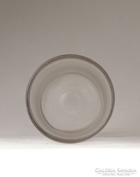 0A762 Antik címeres fújt üveg Biedermeier pohár