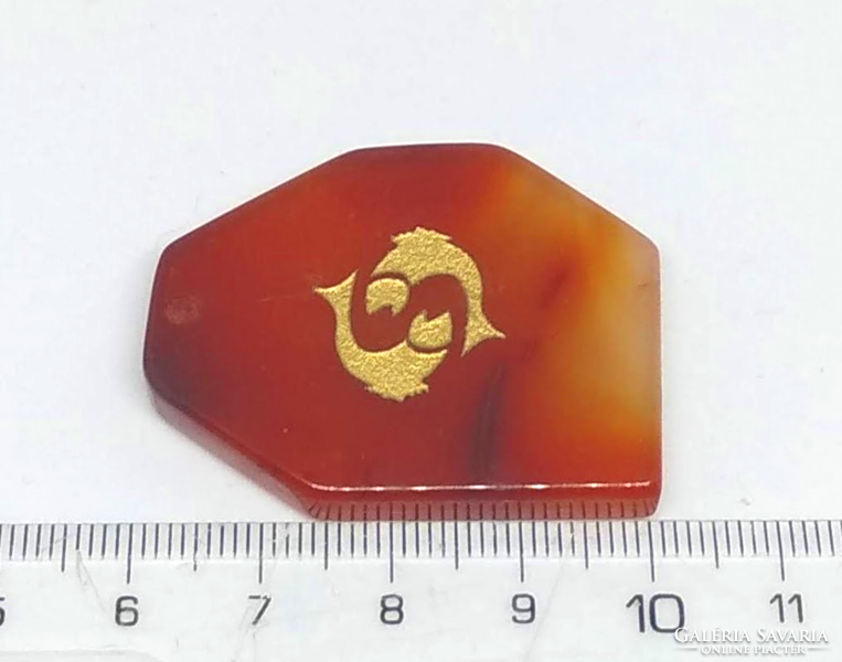 Red agate pendant with star sign