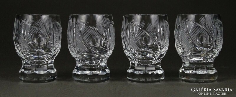 1M050 old polished brandy glass 4 pieces