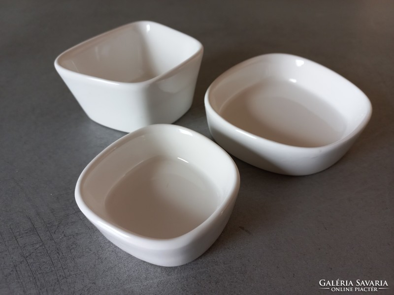 3 mini porcelain trays