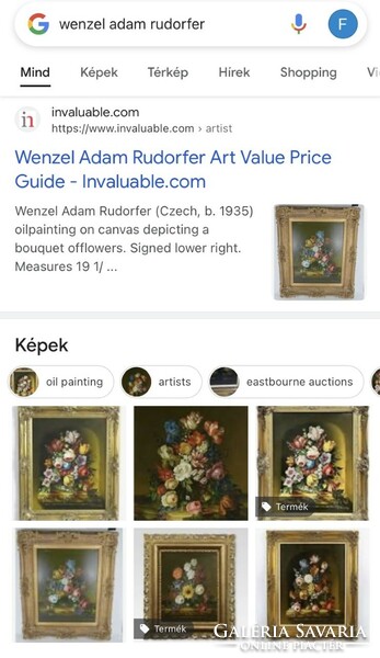 Wenzel Adam Rudorfer: Virág csendélet FESTMÉNY, Olaj vásznon, Olajfestmény,Klasszikus virágcsendélet