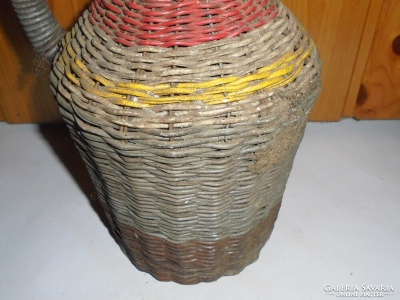 Retro wire braided demi-son glass bottle 33 cm high