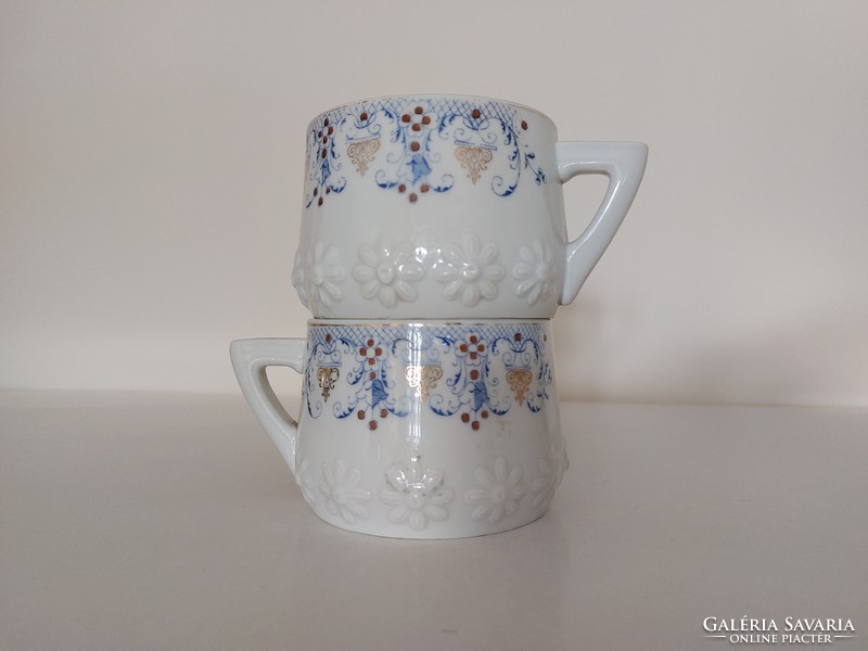 2 antique porcelain mugs Art Nouveau old cups