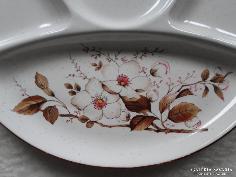 6 fakkos, 6 darabos porcelán tálaló készlet virágzó gyümölcsfa mintával, hibátlan állapotban