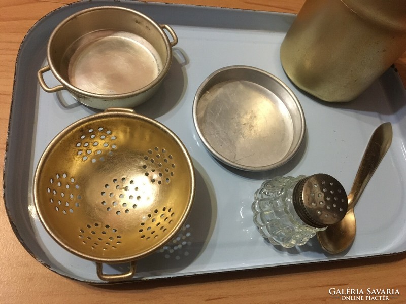 Filter, milk jug (candle), dishes for children's kitchen