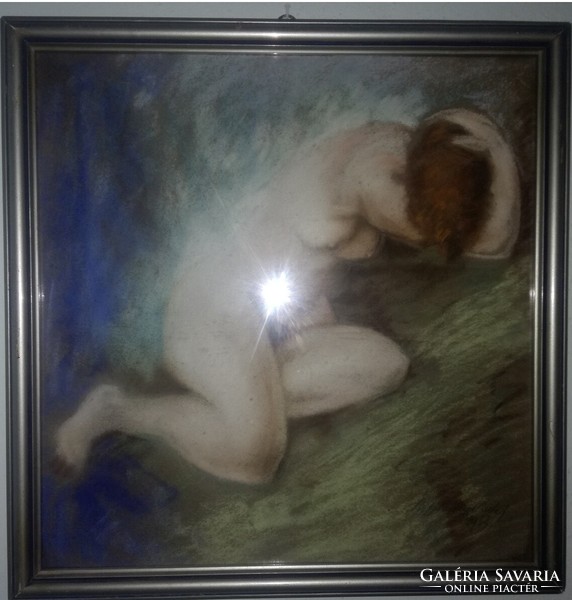 Hoffmann antal (1895-?) Female nude - pastel picture 1933