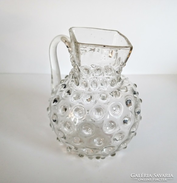 Huta glass baptismal jug with cam 11.5cm